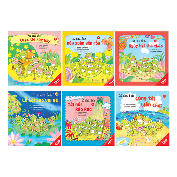 Sách Bộ Sách Ehon Nhật Bản - 10 Chú Ếch - Phần 2 - Tập 7-12 (Bộ 6 Cu� - Hisako Madokoro