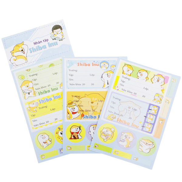 Bộ 3 Nhãn Vở 2 Hot Trend Kèm Sticker - 10.5 x 20.5 cm - Gia Long - Mẫu 4