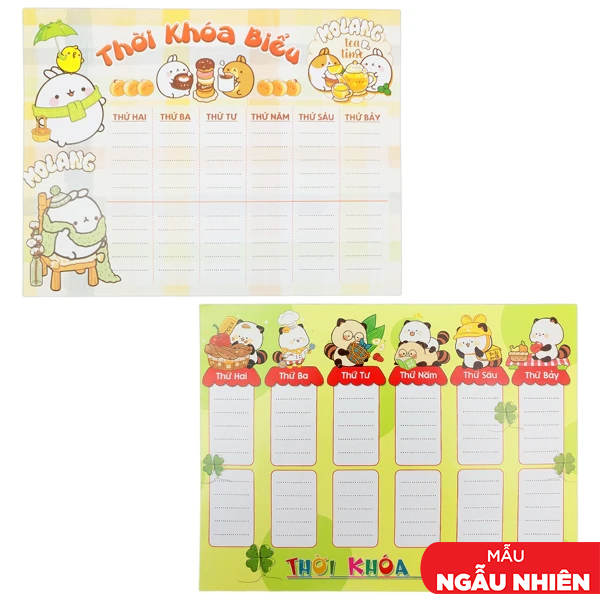 Thời Khóa Biểu Decal - 22 x 15 cm - Gia Long (2 Tờ/Xấp) (Mẫu Sản Phẩm Giao Ngẫu Nhiên)