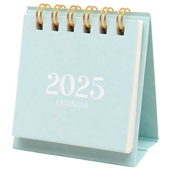 Lịch Lò Xo Để Bàn Mini 2025 - Size XS - 7 x 6.5 cm - Linh Lan - Màu Xanh Mint