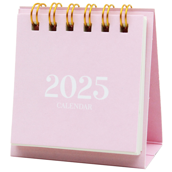 Lịch Lò Xo Để Bàn Mini 2025 - Size XS - 7 x 6.5 cm - Linh Lan - Màu Hồng