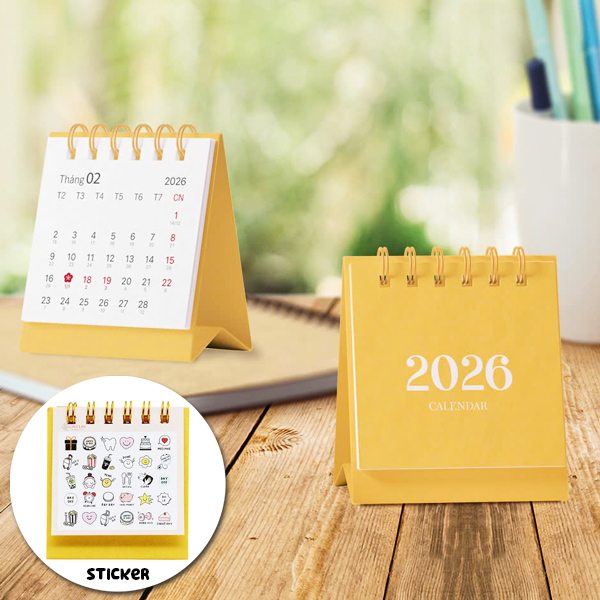 Lịch Bàn Teen Mini 2026 - Size XS - Linh Lan - Mẫu 1