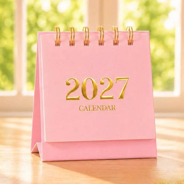 Lịch Để Bàn Mini - Size XS - 6.5 x 7 cm - Linh Lan 2027-LL - Màu Hồng
