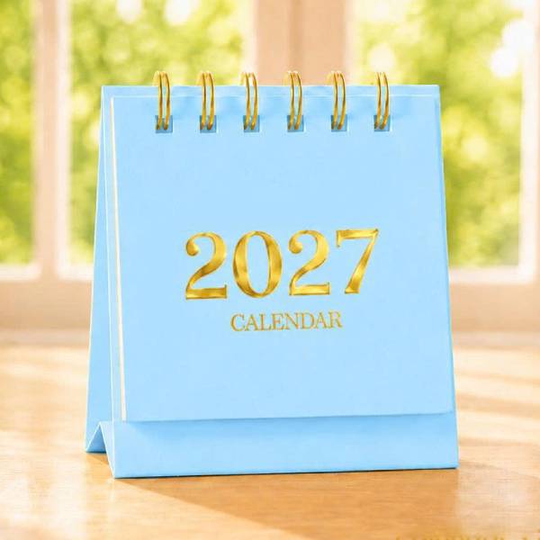 Lịch Để Bàn Mini - Size XS - 6.5 x 7 cm - Linh Lan 2027-LL - Màu Xanh Dương