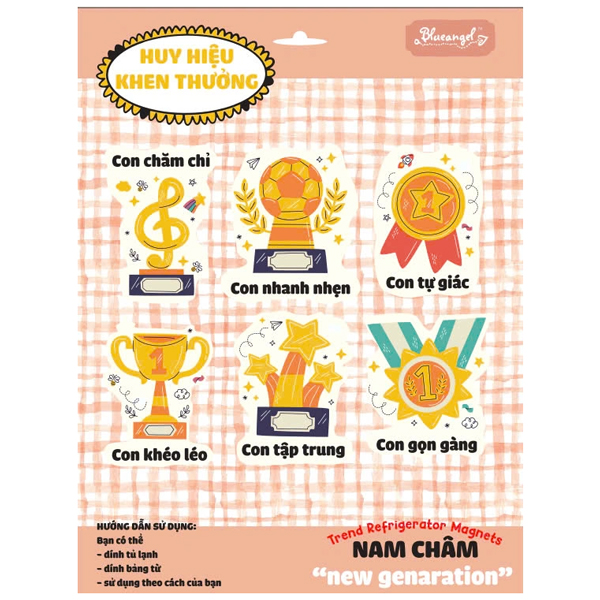 Bộ 6 Tấm Magnet Handmade Hít Tủ Lạnh - Nam Châm Tủ Lạnh - Blueangel