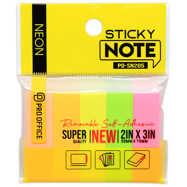Giấy Note 5 Màu Neon Pro Office PO-SN205