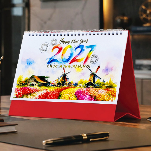 Lịch Bàn Chữ A 2027 - Một Vòng Thế Giới - 24 x 15 cm - Phương Nam PN05