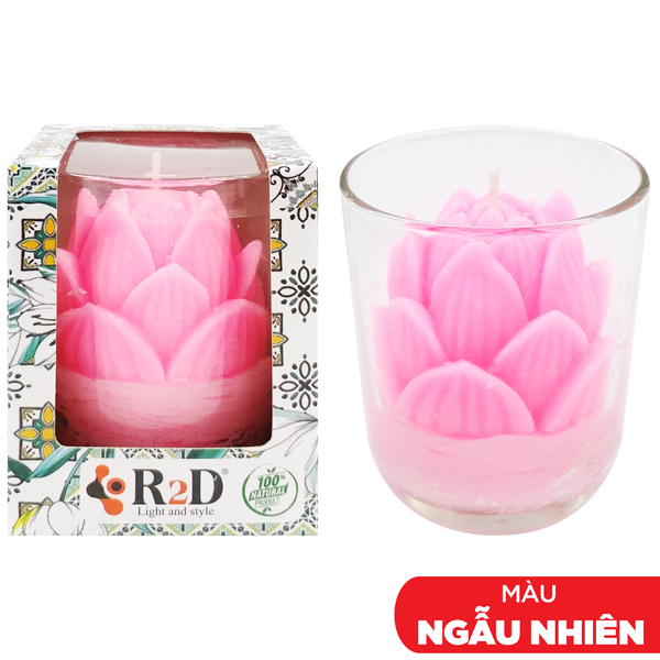 Ly Nến Thơm Trang Trí - Hoa Sen R2D (Mẫu Màu Giao Ngẫu Nhiên)