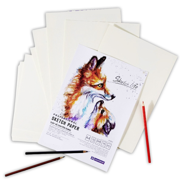 Giấy Vẽ Chuyên Dụng Sketch Life A4 - 300gsm - Futurebook P-014 (10Tờ/Xấp)
