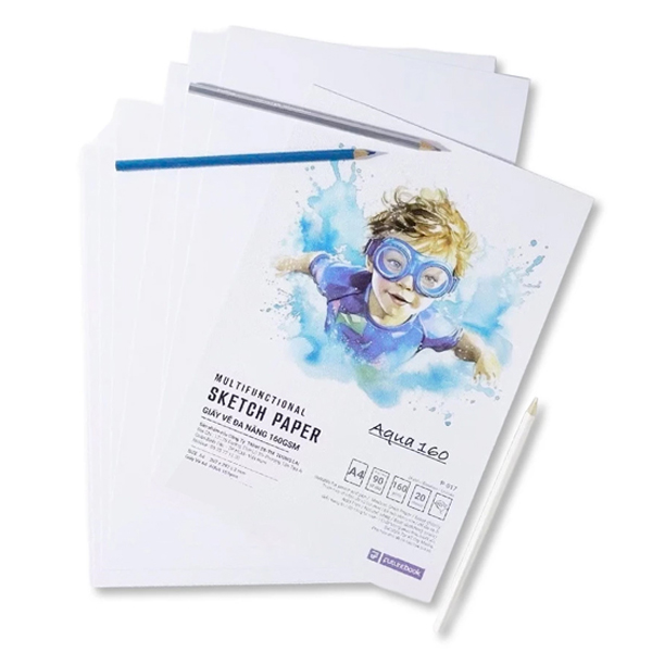 Giấy Vẽ Đa Năng Aqua A4  - 160gsm - Futurebook P-017 (20Tờ/Xấp)