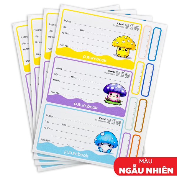 Bộ 12 Nhãn Vở + 32 Sticker Nấm - Futurebook N137