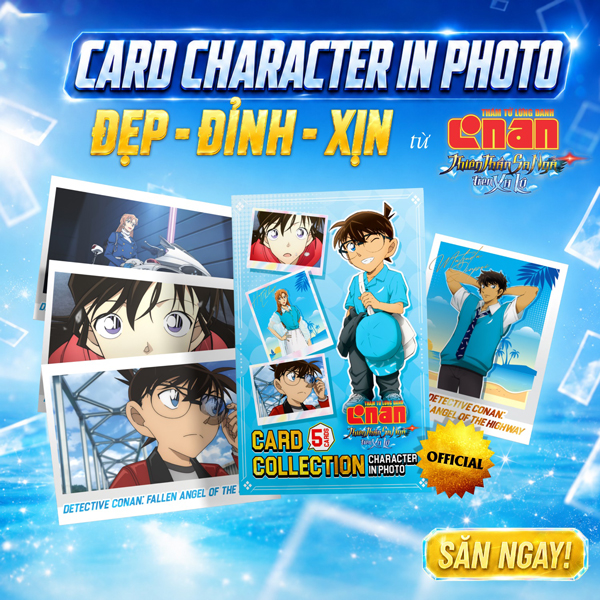 Bộ Thẻ Sưu Tập - Card Collection Thám Tử Lừng Danh Conan - Thiên Thần Sa Ngã Trên Xa Lộ - Character In Photo (5 Cards Ngẫu Nhiên/Túi)