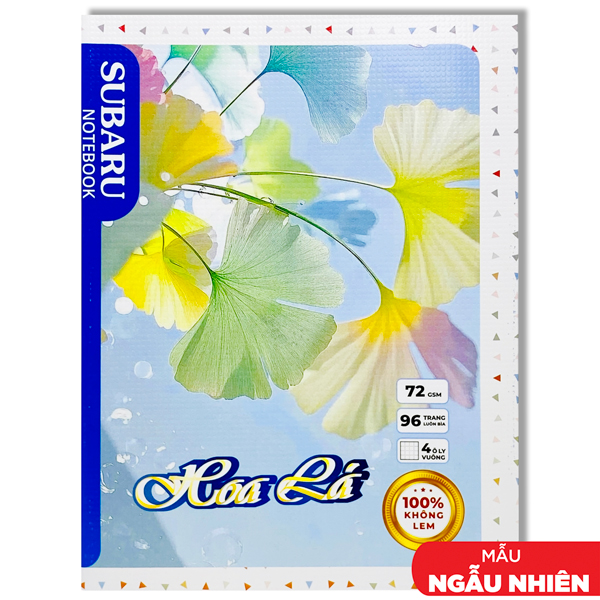 Tập Subaru Hoa Lá - 4 Ô Ly Vuông - 96 Trang 72gsm - Vĩnh Thịnh A079-V1 (Mẫu Bìa Giao Ngẫu Nhiên)