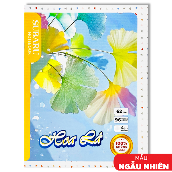 Tập Subaru Hoa Lá - 4 Ô Ly Vuông - 96 Trang 62gsm - Vĩnh Thịnh A093-V1 (Mẫu Bìa Giao Ngẫu Nhiên)
