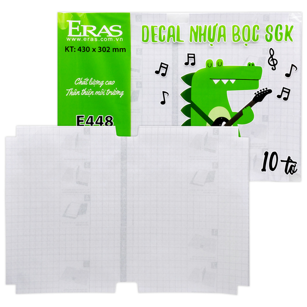 Decal Nhựa Bọc SGK - 430 x 302 mm-  Eras E448 (10 Tờ)