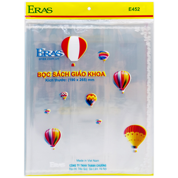Bọc Sách Giáo Khoa - 190 x 265mm - Eras E452 (10 Tờ)