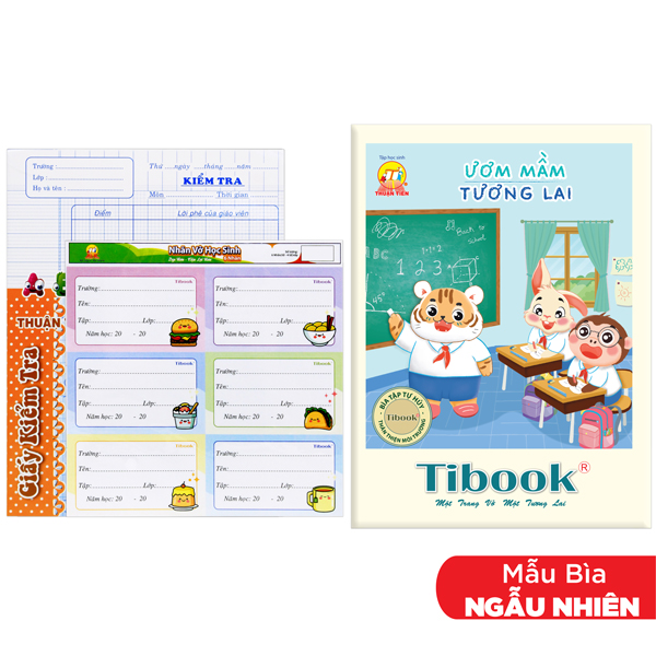 Bộ 10 Tập Học Sinh Ươm Mẩm Tương Lai - 4 Ô Ly -  96 Trang 100gsm - Tân Thuận Tiến + Tặng Kèm 1 Xấp Nhãn + 1 Tập Kiểm Tra (Mẫu Bìa Giao Ngẫu Nhiên)