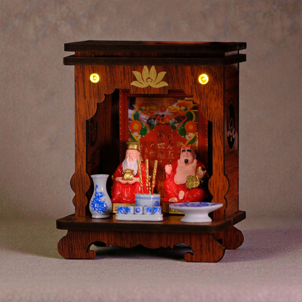 Mô Hình DIY - Bàn Thờ Thần Tài Thổ Địa - Song Long Chầu Nguyệt - Manihum BTN-01