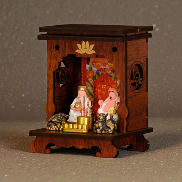 Mô Hình DIY - Bàn Thờ Thần Tài Ông Địa - Kim Tài Phúc Địa - Manihum BTN-02