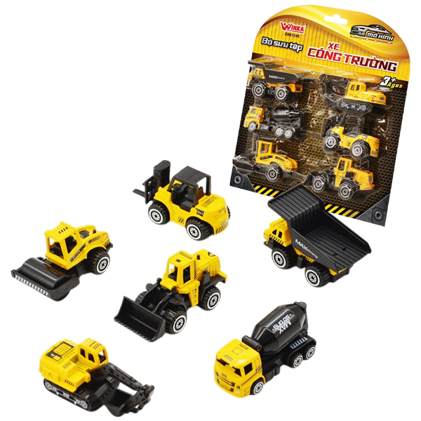 Bộ 6 Đồ Chơi Mô Hình Hợp Kim - Bộ Sưu Tập Xe Công Trường - Winka DK81395