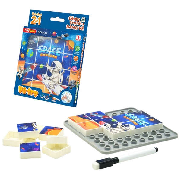Đồ Chơi 2in1 Ghép Tranh + Bảng Vẽ Vũ Trụ - Cresta DK81438