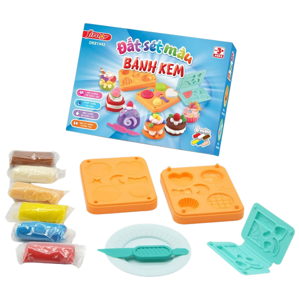 Đất Sét Màu Bánh Kem - 6 Màu - Kèm Bộ Dụng Cụ - Firstar DK81442