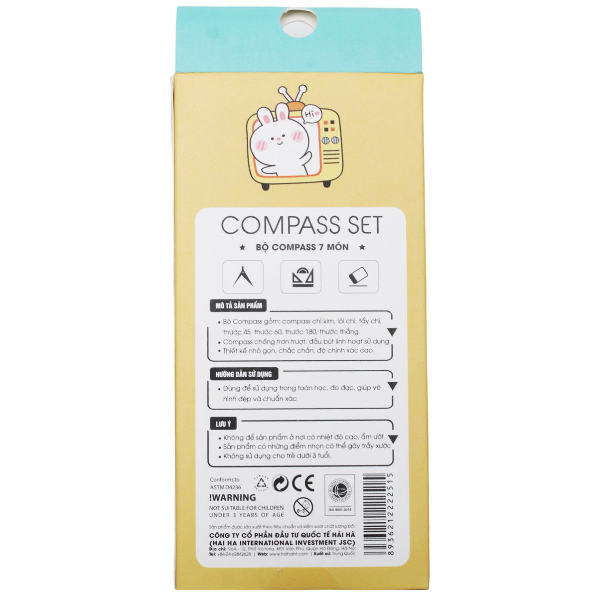 Compa Classmate Bộ Compa 7 Món - Bút Chì Kim Hình Thỏ - ClassMate CL-CM218 - Màu Xanh ...