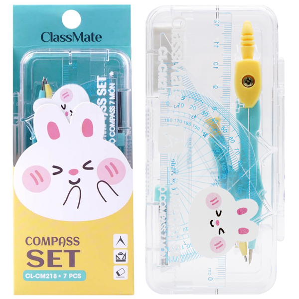 Compa Classmate Bộ Compa 7 Món - Bút Chì Kim Hình Thỏ - ClassMate CL-CM218 - Màu Xanh ...