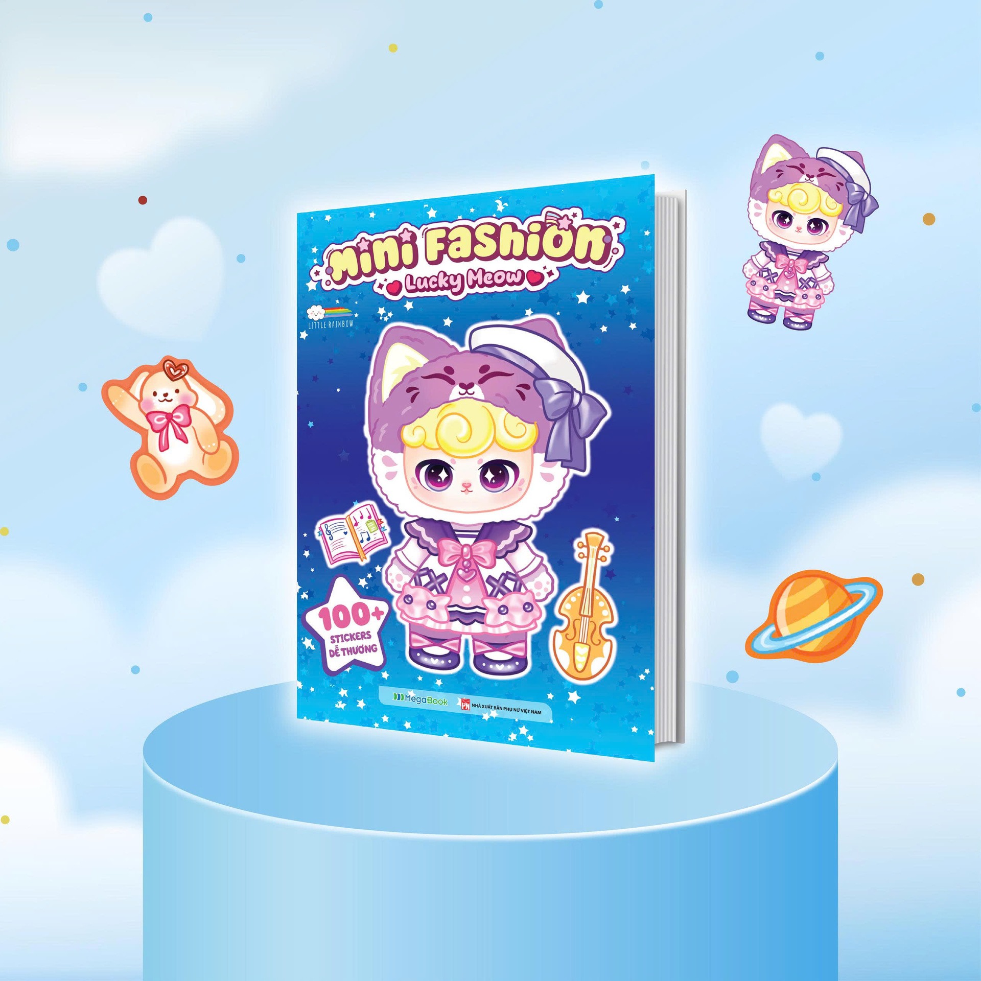 Sách Mini Fashion - Lucky Meow - 100+ Stickers Dễ Thương - Little Rainbow