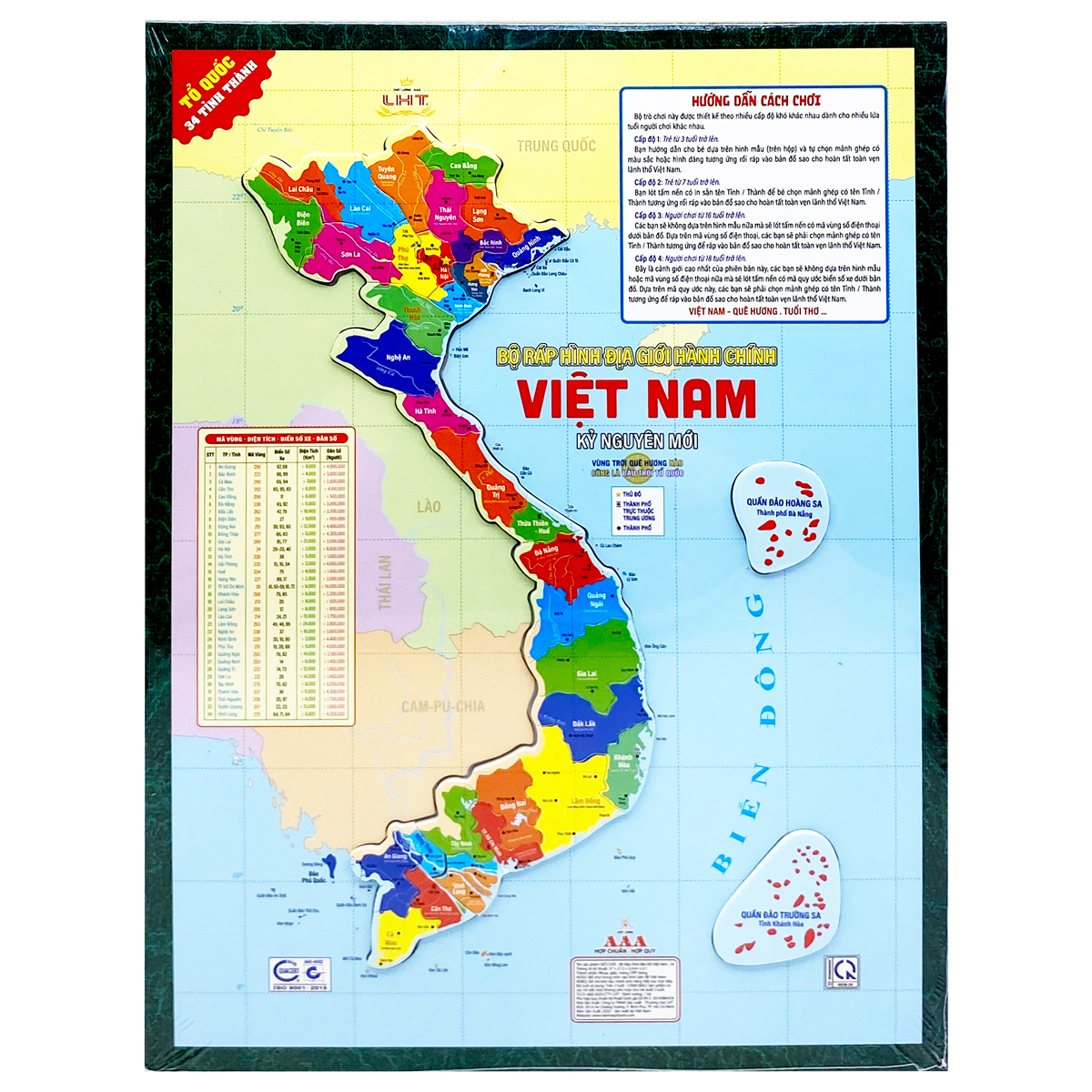 Bộ Lắp Ráp Bản Đồ Việt Nam 34 Tỉnh