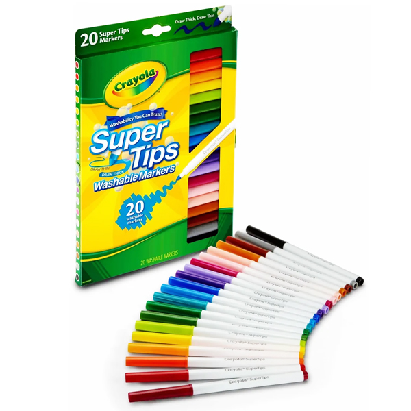 Hộp 20 Bút Lông Màu Super Tips Washable Markers - Crayola 588106