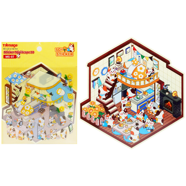 Bộ 30 Sticker MiniScape 3D - Teenage MS-07