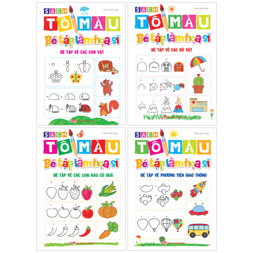 Sách Bộ Sách Tô Màu - Bé Tập Làm Họa Sĩ (Bộ 4 Cuốn) - Tô Minh