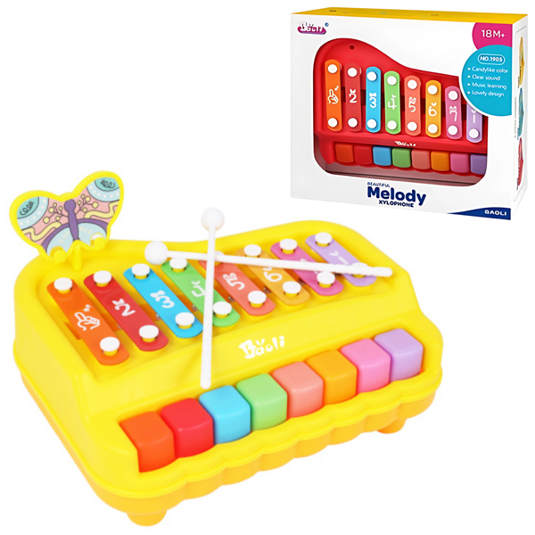 Đồ Chơi Đàn Xylophone - Piano 8 Âm Butterfly - Baoli 1905#Y - Màu Vàng