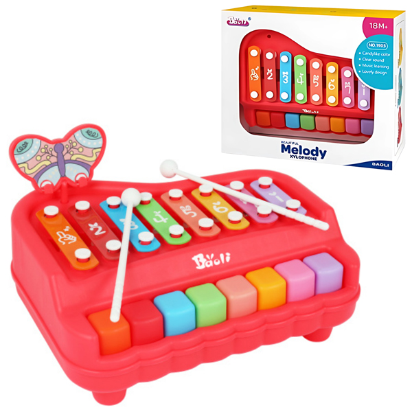 Đồ Chơi Đàn Xylophone - Piano 8 Âm Butterfly - Baoli 1905#R - Màu Đỏ