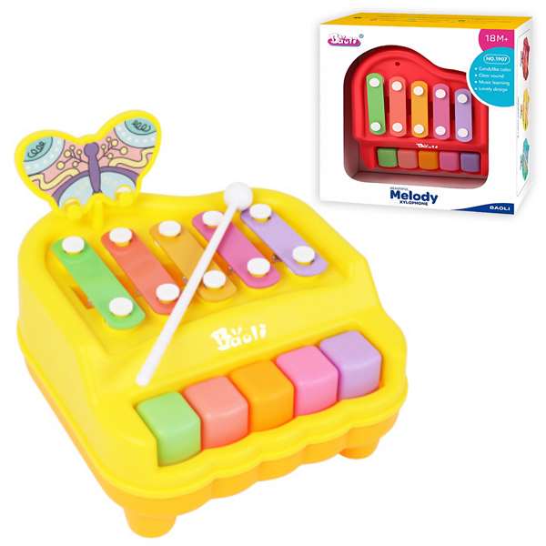 Đồ Chơi Đàn Xylophone - Piano 5 Âm Butterfly - Baoli 1907#Y - Màu Vàng