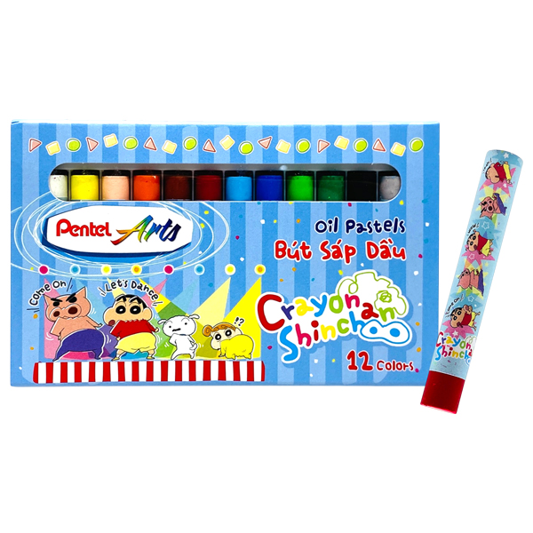 Hộp 12 Bút Sáp Màu Shinchan - Pentel Arts PHN-12SHIN