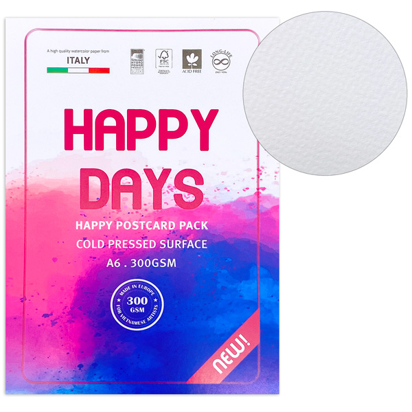 Giấy Happy Watercolor 300 GSM A6 10S HA300A6 (10 Tờ)