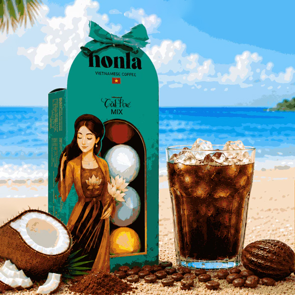 Hộp 8 Viên Cà Phê Hòa Tan Sấy Thăng Hoa Mix Vị Không Đường - Nonla Coffee