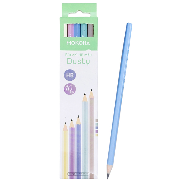 Hộp 10 Bút Chì HB Màu Dusty - Mokoha