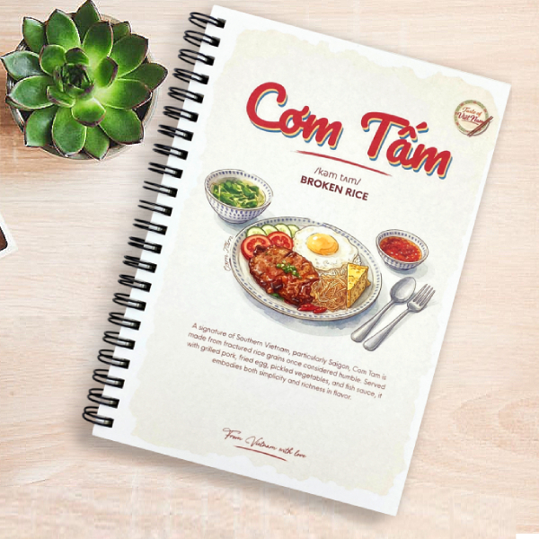 Sổ Lò Xo A5 - Taste Of Việt Nam - Kẻ Ngang - 170 Trang 70gsm - Space Art - Cơm Tấm