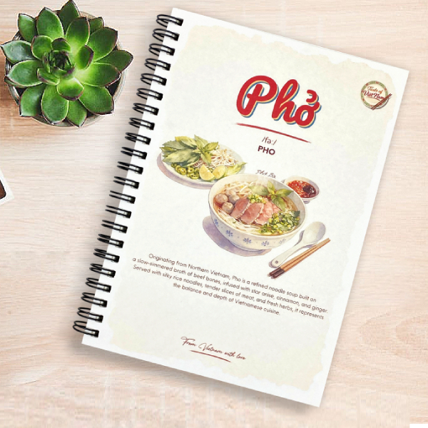 Sổ Lò Xo A5 - Taste Of Việt Nam - Kẻ Ngang - 170 Trang 70gsm - Space Art - Phở