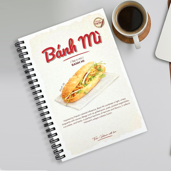Sổ Lò Xo A6 - Taste Of Việt Nam - Kẻ Ngang - 170 Trang 70gsm - Space Art - Bánh Mì