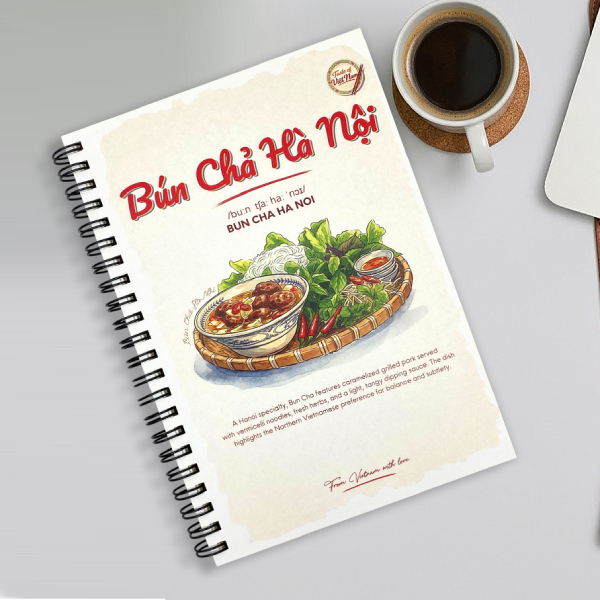 Sổ Lò Xo A6 - Taste Of Việt Nam - Kẻ Ngang - 170 Trang 70gsm - Space Art - Bún Chả Hà Nội