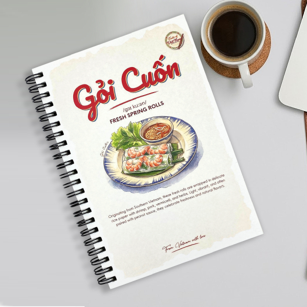 Sổ Lò Xo A6 - Taste Of Việt Nam - Kẻ Ngang - 170 Trang 70gsm - Space Art - Gỏi Cuốn