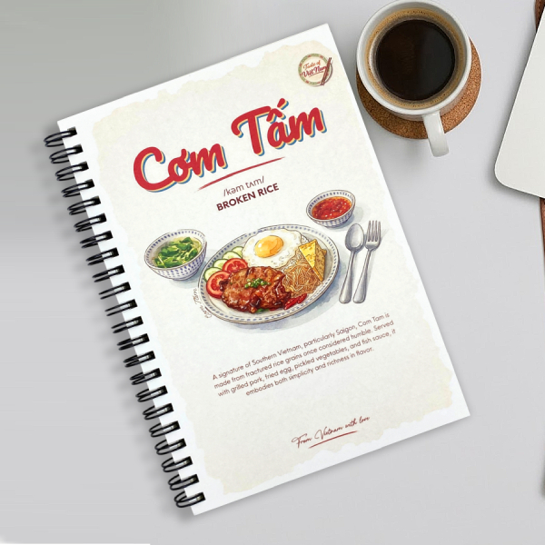 Sổ Lò Xo A6 - Taste Of Việt Nam - Kẻ Ngang - 170 Trang 70gsm - Space Art - Cơm Tấm