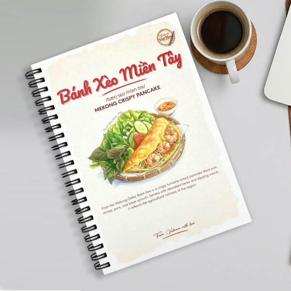 Sổ Lò Xo A6 - Taste Of Việt Nam - Kẻ Ngang - 170 Trang 70gsm - Space Art - Bánh Xèo Miền Tây