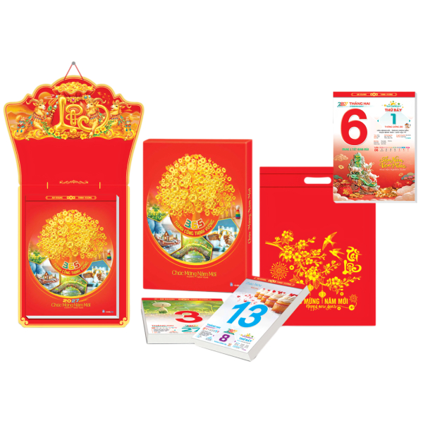 Lịch Siêu Cực Đại 2027 - 365 Ngày Thịnh Vượng - Đầu Chữ Lộc - 30 x 40 cm - Hoa Niên HN02