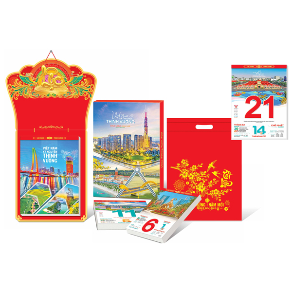 Lịch Siêu Đại 2027 - Việt Nam Kỹ Nguyên Thịnh Vượng - Đầu Chữ Lộc - 20 x 30 cm - Hoa Niên HN09