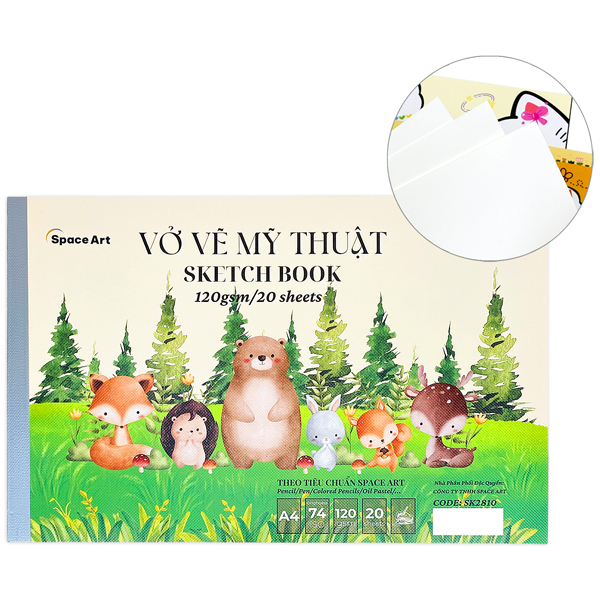Vở Vẽ Mỹ Thuật A4 - 40 Trang 120gsm - Space Art SK2810 - Mẫu 2